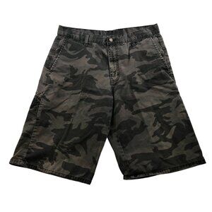 Genuine Dickies Mens Cargo Shorts Size 34W Camouflage Outdoors Workwear Gray